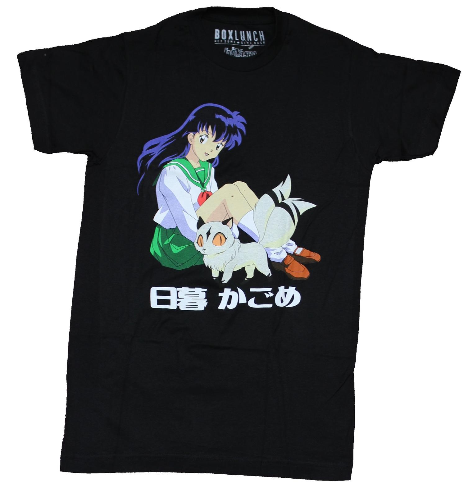 Inuyasha Mens T-Shirt - Kagome Higurashi W Cat Over Kanji S