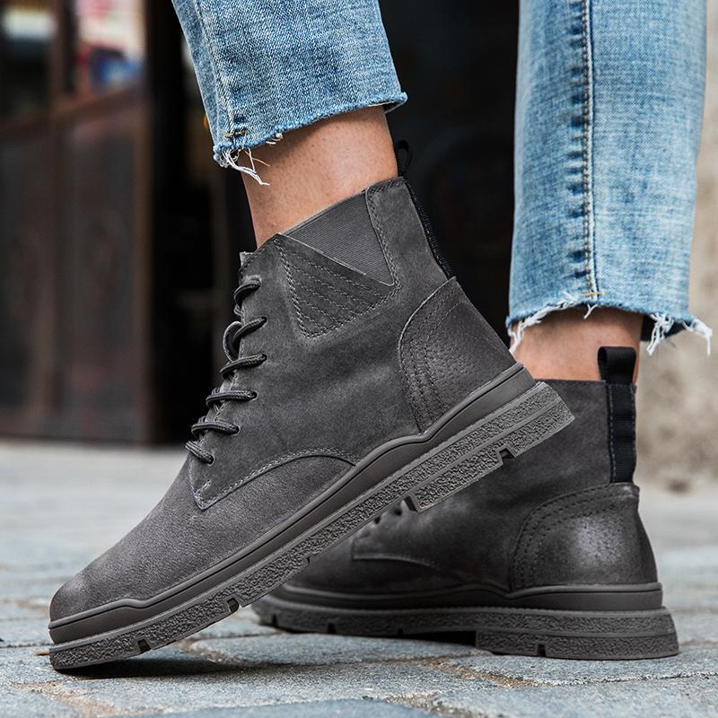 Fashion Men Chelsea Boots Classic Suede Leather Business Ankle Boots Autumn Winiter New Italian Designer Casual Shoes Men Botas