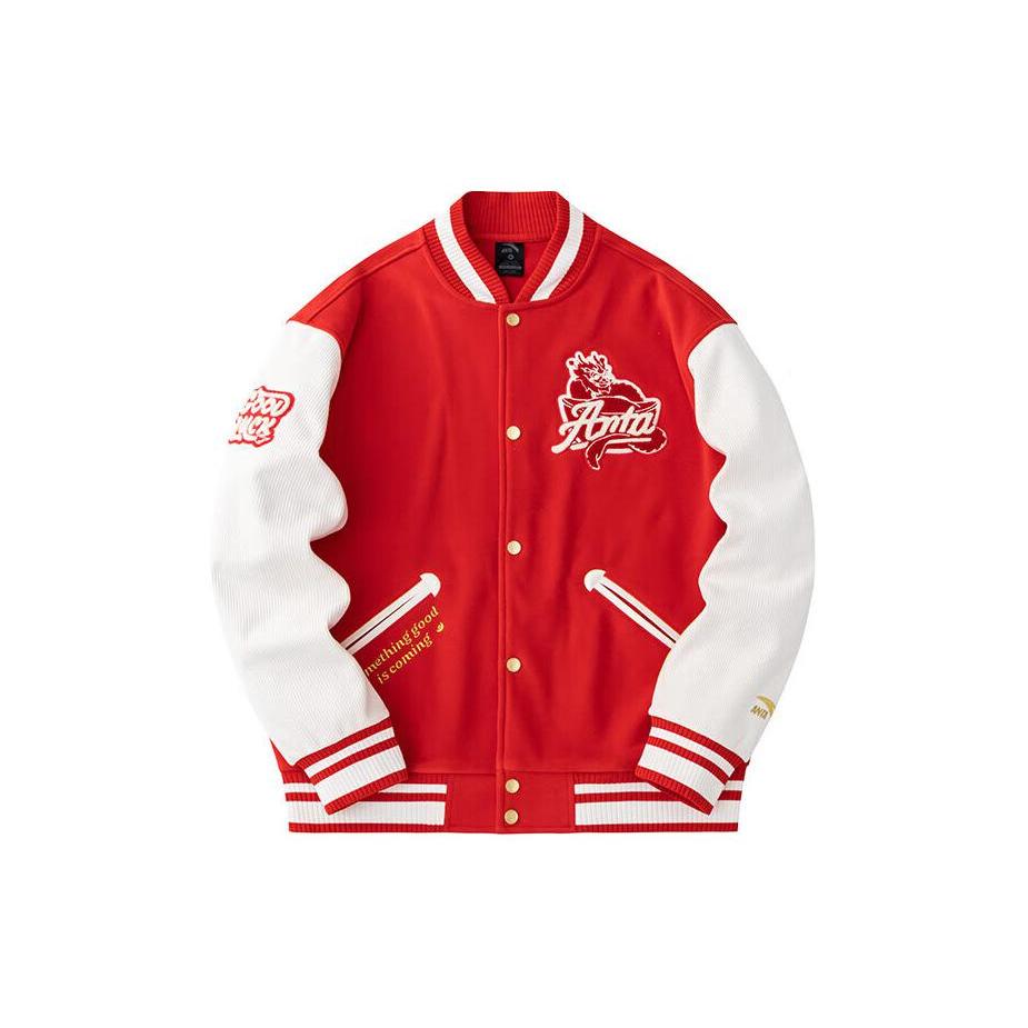 Anta Life Collection Baseball Jacket Coat Men s Rich Red 152418745N-1 L