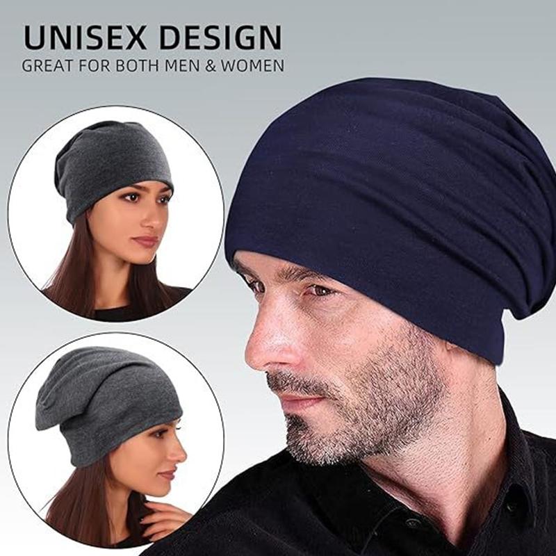 1Pc Cap Oversized Women Ladies Solid Color Mens Skateboard Slouch Beanie Hat Polyester