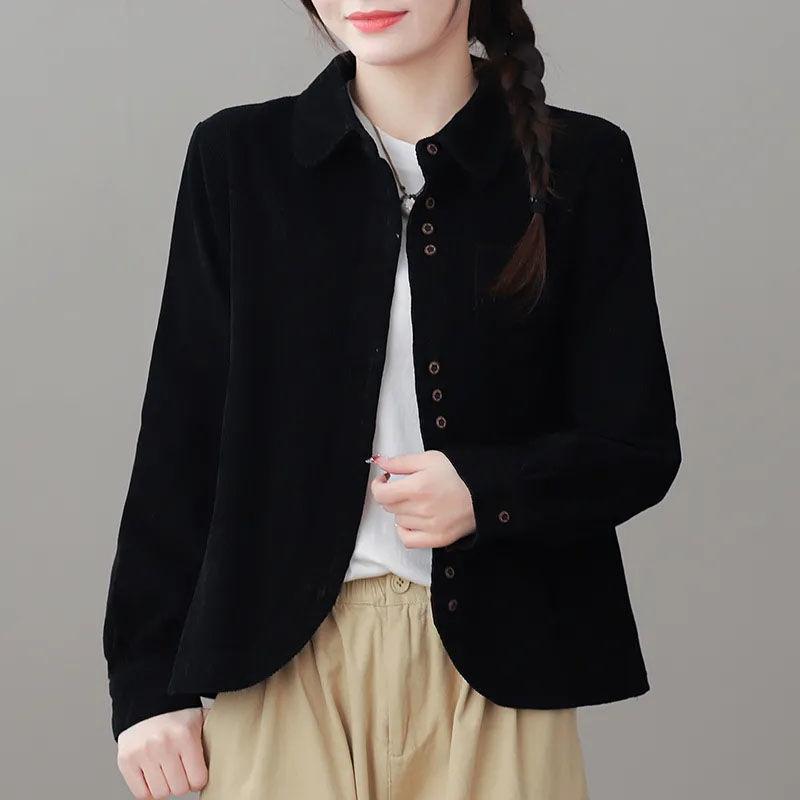 

Women S Spring And Autumn New Fashion Elegant Solid Long Sleeve Cardigan Temperament Casual Versatile Commuter Youth Tops L чорний