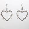 Gothic Vintage Punk Exaggerated Thorns Big Heart Earrings for Women Fashion Hip Hop Band Street Party Jewellery Gift