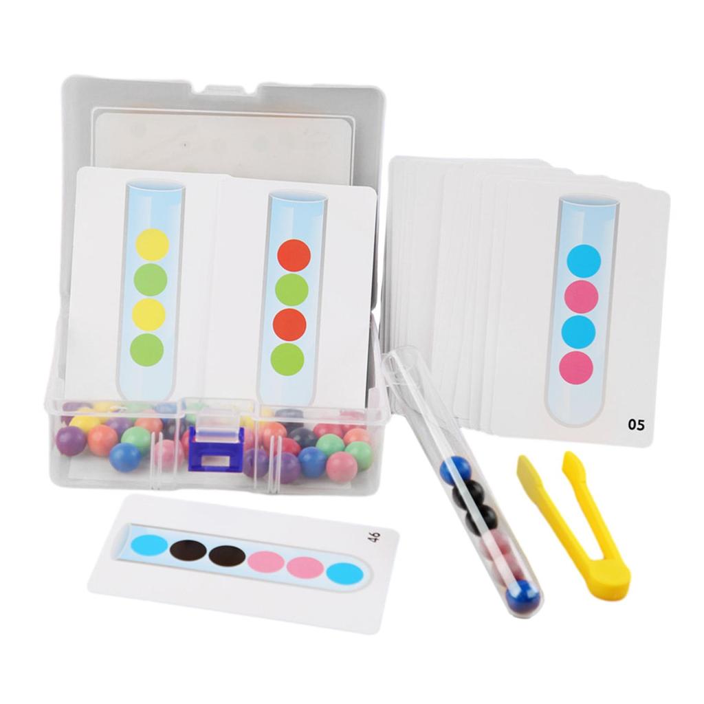 Clip Beads Test Tube Toys Preschool Learning Toy Sorter Games Montessori Color Sorting for Age 3~6 Kid Boys Girls Holiday Gifts