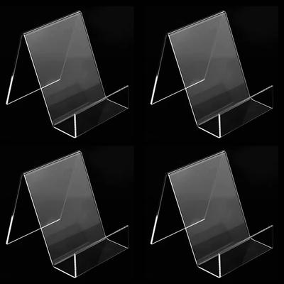 4pcs Transparent Display Stand Book For Shelf Desktop Bookshelf Acrylic Clear Storage Office Book Stand For Display