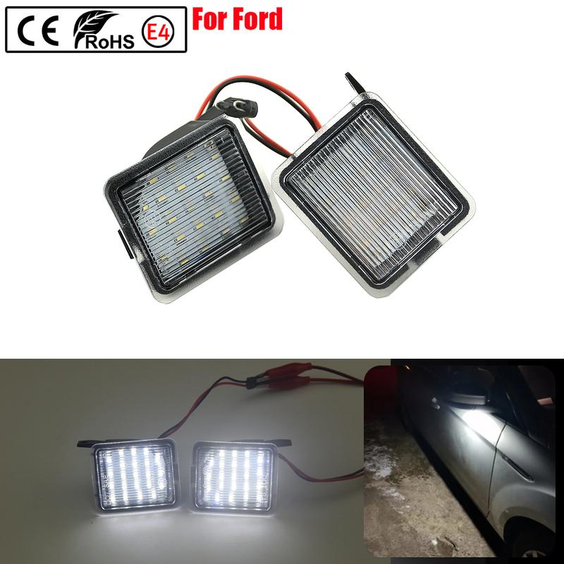 White LED Side Mirror Pudlle Light Fit For Ford C-Max 2003-2010 For Ford Escape 2015-2016