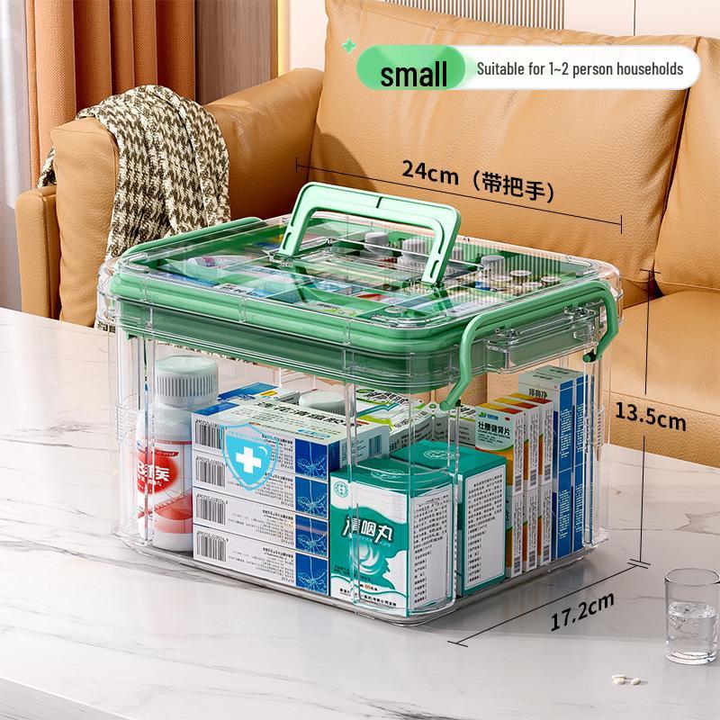 Large Multi-Layer Transparent Family Medicine Box and First Aid Kit