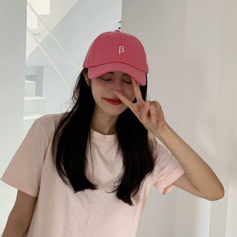 Adjustable Pink Trendy Baseball Cap With Sunshade And Breathable Material Cotton