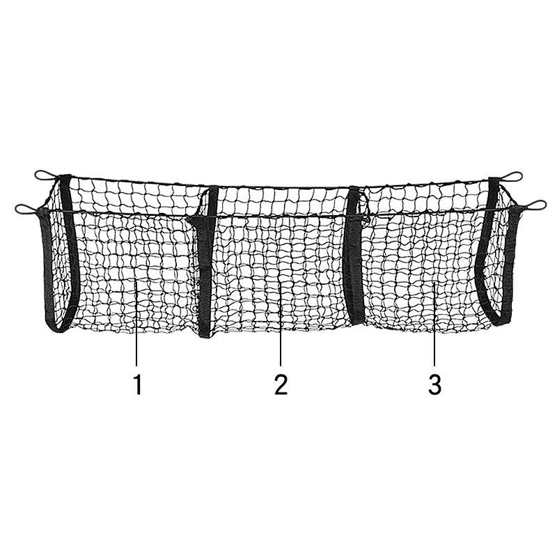 3 Pockets Cargo Net Stretchy Trunk Storage Organizer Net Heavy-Duty Luggage Holder With Mount Kit For Suv Pickup Truck Van