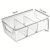 Large Capacity Clear Fridge Storage Box Plastic Organizer Bin with Divider for Food and Pantry Organization Kitchen Organizer