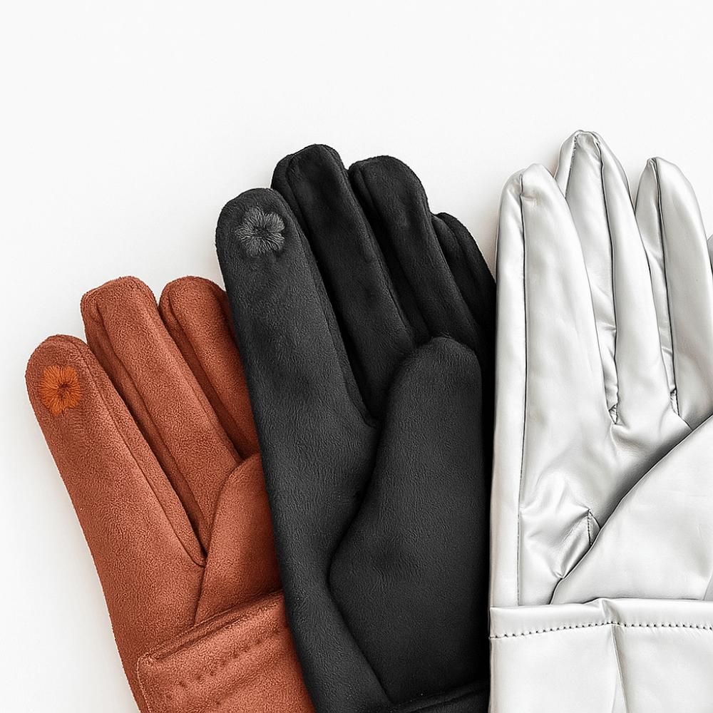 Warm Insulated Gloves Touch Screen Capability 5-Finger Gloves Cozy Long Gloves Winter Season