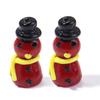 2pcs Christmas Lampwork Beads Cute Glove Snowman Glass Loose Beads For Jewelry Making DIY Bracelet Keychain Chrismas Gifts Decor