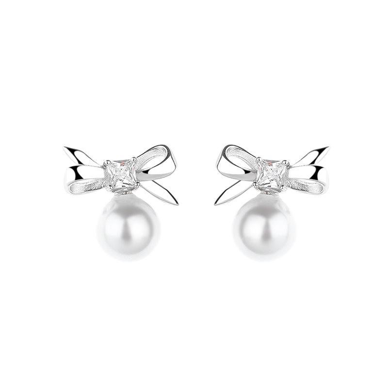 French Gold Bow Stud Earrings Women S Design Earrings 2025 Earrings 925 silver
