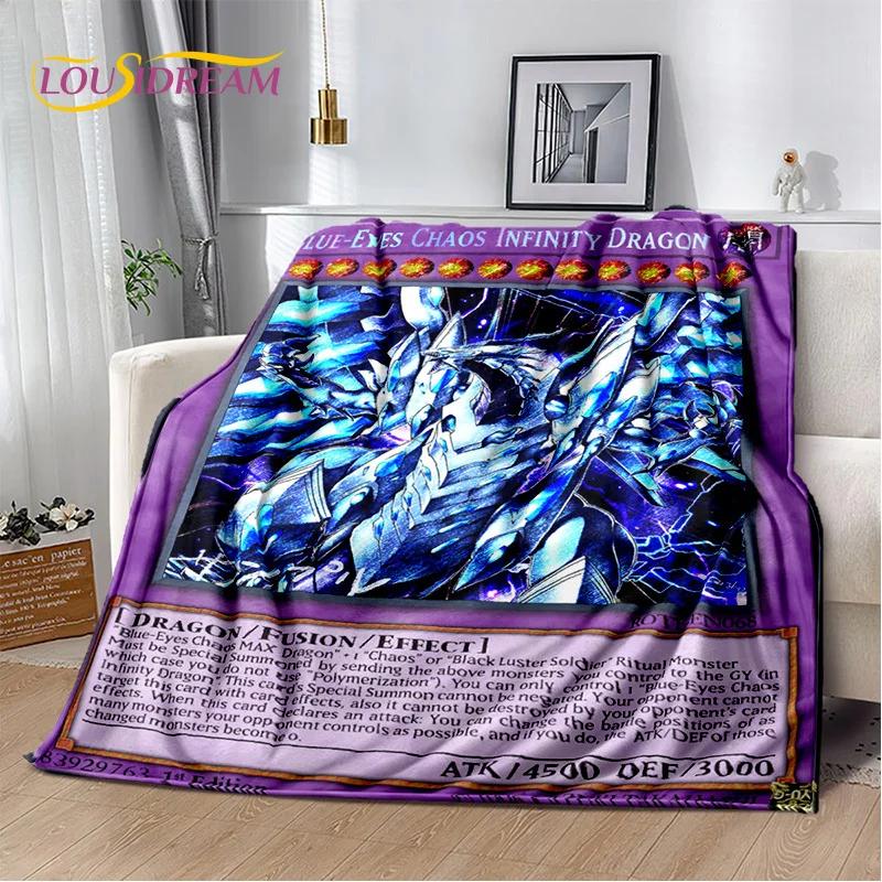 3D Monster Gold Card Cartoon Yu-Gi-Oh Anime Dack Magician Game Soft Flannel Blanket for Bed Bedroom Sofa Picnic,Outdoors Leisure