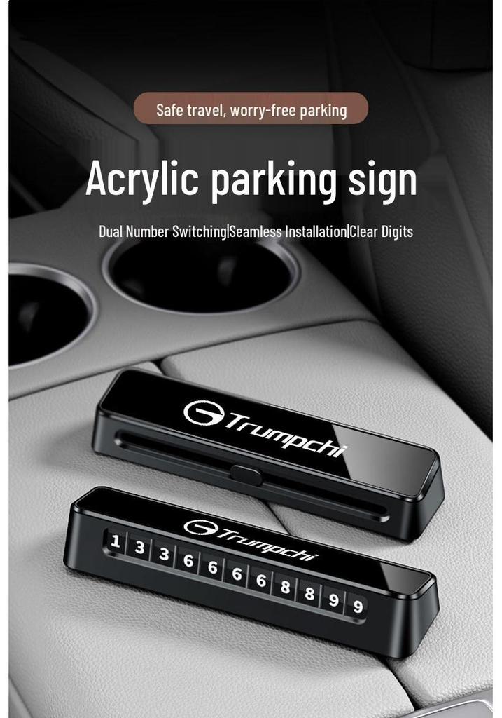 Temporary Parking Plate for GAC Trumpchi M8 GS8 Xiang S7 S9 - Double Number Movable Car Phone Card