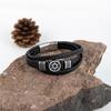 Vintage Norse Hexagram Star of David Bracelet For Men Stainless Steel Punk Jewelry Leather Amulet