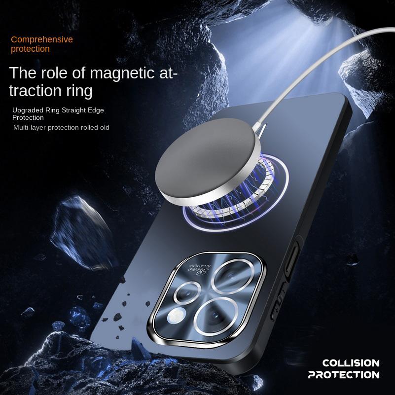 Micro-frosted Ice Feeling Explosion-proof All-inclusive Lens Magnetic Ring Case For OPPO Reno 15 Pro Reno 15 14 Protect Cover