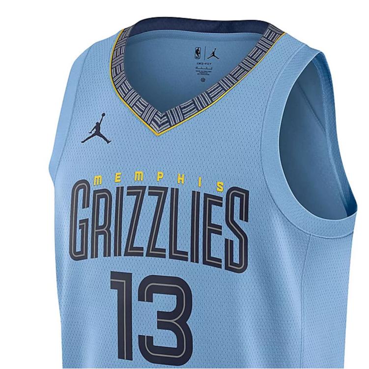 Jordan Jaren Jackson Jr Swingman Memphis Grizzlies V-Neck Letter Logo Print Basketball Jersey Unisex jersey Light-Blue DO9531-423