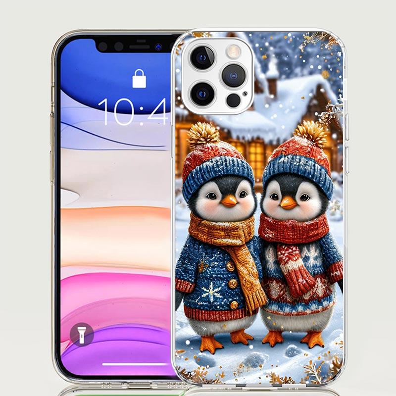 Christmas Penguin Phone Case for Apple iPhone 17 Air 16 15 Plus 14 + 13 Mini 12 11 Pro Max 7 8 SE 16Max Soft Shell Cover Coque 1