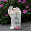 Handcrafted Religious Link Monument Cemetery Ornament Detailed Angel Figure Underweight Resin Sculpture For Gardens