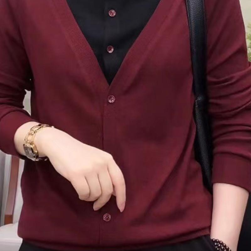 

Свитшот из бархата с нитками, осень, новый, для женщин, имитация двухкомпонентного топа с длинными рукавами, повседневная и универсальная тонкая базовая рубашка 5XL