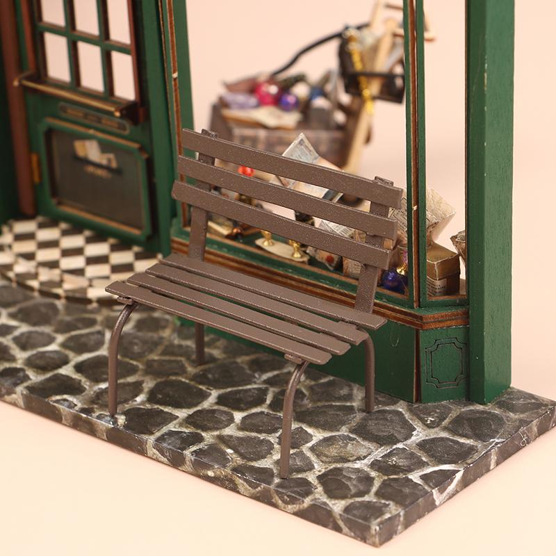 1/12 Dollhouse Mini Park Bench Recliner Lounge Chair Model Dollhouse Fairy Garden Decoration Micro Landscape Ornaments