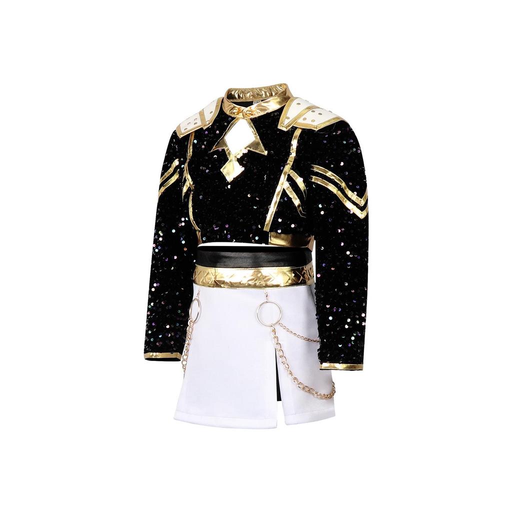 Black Gold K-pop Demon Hunter Girl Group Cosplay Costume for Kids - Cos Lumi, Zoy, Mila