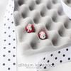 Christmas Reindeer Snowflake Red Pearl 925 Sterling Silver Stud Earrings