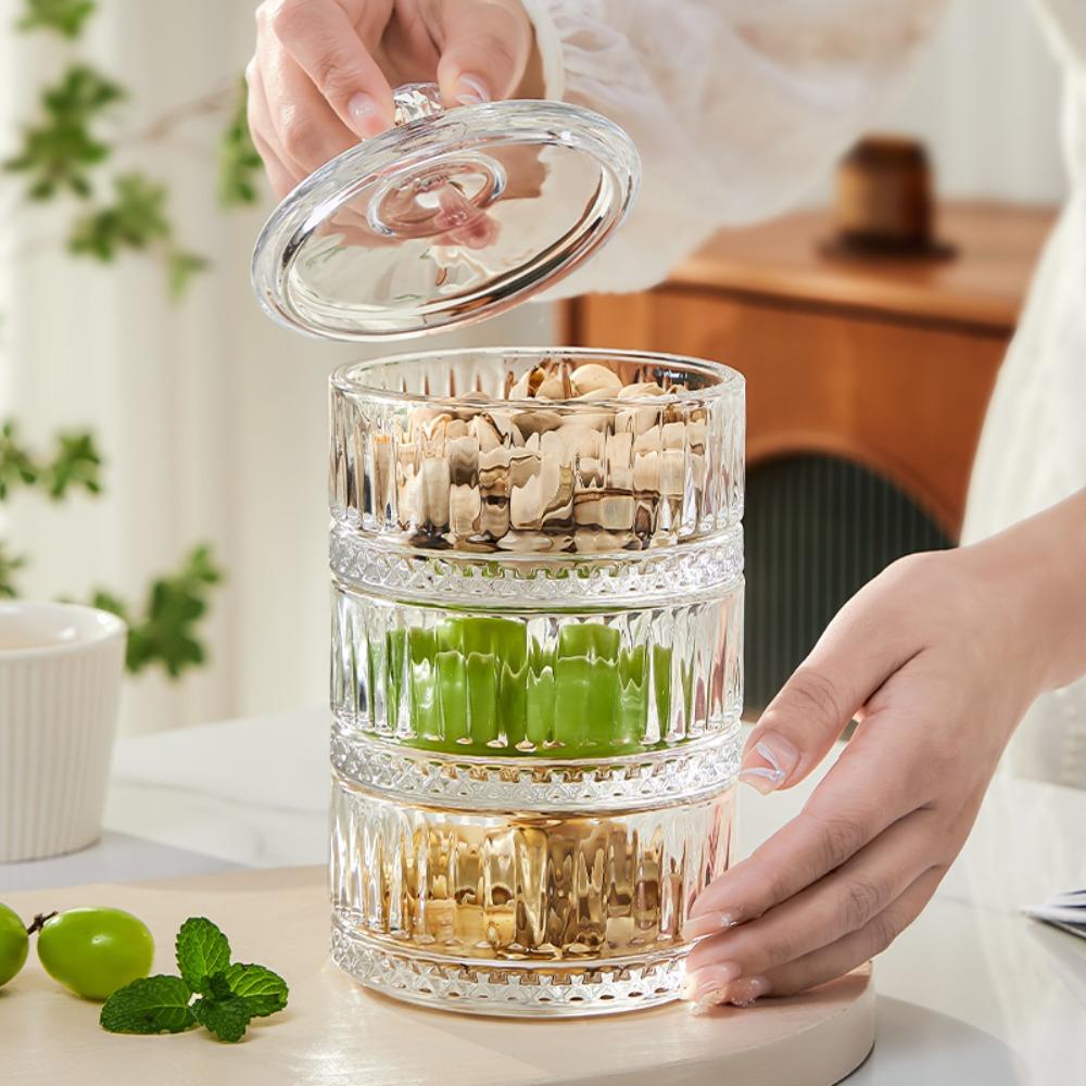 Round Glass Dessert Bowl Transparent Yogurt Bowl Kitchen Storage Jar Ice Cream Bowl  Party