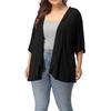 Women's Plus Size Summer Casual Open Front Half Sleeve Lightweight Cardigan