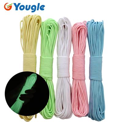 Yougle 9 Strands Cores Luminous Glow In The Dark & Reflective Paracord Parachute Cord Lanyard 25 50 100 Feet