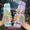 1PC Best Mimi Ever Grandma Quote Print 750ml Color Plastic Sports Water Bottle Leakproof Flip Straw Lid Suitable for Sports Office Home Use