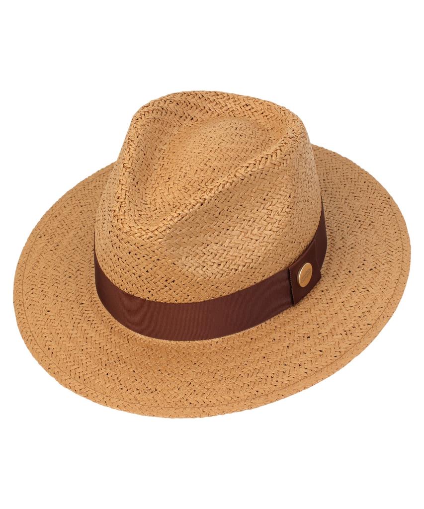 Yunibeosyeolkemiseuteuli Br Line Summer Brown Fedora - Big Size Summer Fedora