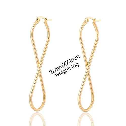 European and American Fashion Drop Earrings Unlimited Geometric Number 8 Hoop Ear Rings Golden Woman's Retro Earrings Party Gift