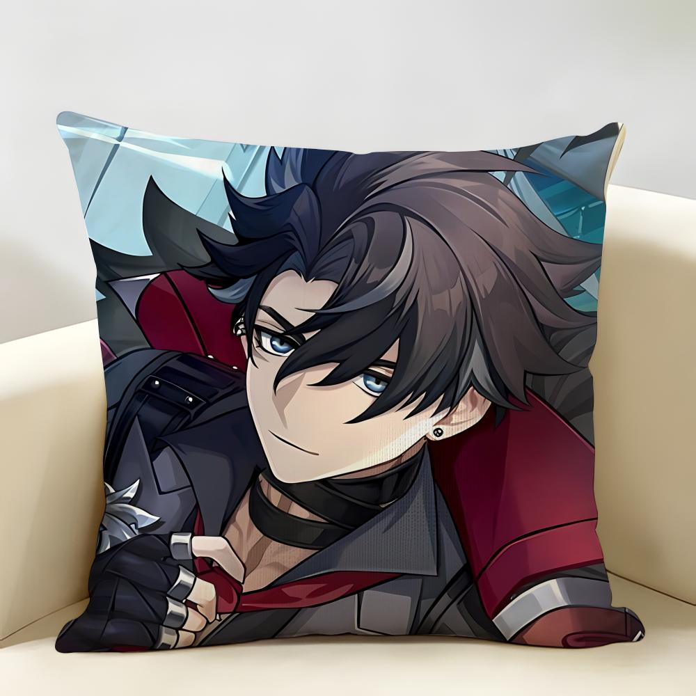 Wriothesley Genshin Impact Cushion Cover Natural Linen Organic Fabric DoubleSided Printing Room Sofa Decor Pillow Case
