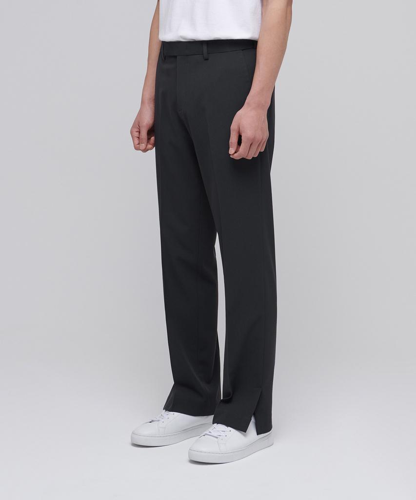 MUSINSA STANDARD Semi-Wide Slit Hidden Banding Slacks [Dark Gray]