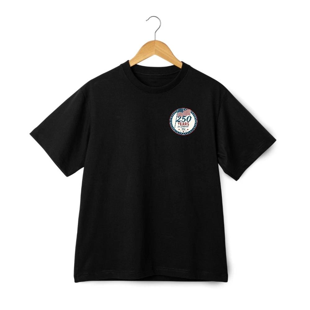 1776 USA 250th Anniversary Graphic Pocket Patch T-Shirt-Patriotic Casual Tee S