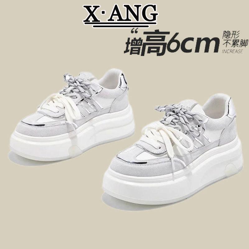 

Leather thick-soled heightening board shoes women s shoes versatile little white shoes spring and summer new casual sports shoes 40
