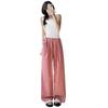 Women's High Waist Red Plaid Yamamoto Wide-Leg Pants - Plus Size, Loose Fit, Slimming, Japanese Lazy Style, Ideal for Spring & Autumn.