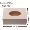 Natural Pine Wood Tissue Box with Oval Opening