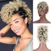 Synthetic Clip In Mohawk Ponytail Bun With Bangs Extensions Wrap Updo Clip In Hair Extensions With Six Clips For Women