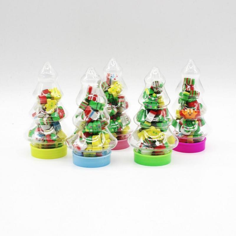 1bottle Christmas Gift Santa Tree Mini Eraser Kawaii  Students Stationery School Supplies