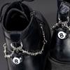 1Pc Gothic Punk Style Detachable Double Thorn Shoe Decor Chain Easy-Release Buckle Mechanism Ideal Diy  Accessory