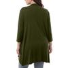 Women's Plus Size Soft Three-Quarter Sleeve Cardigan with Pockets