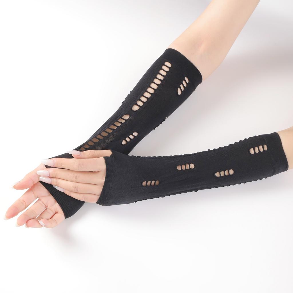 New Sun Protection Perforated and Hollowed Out Personalized and Fashionable Gloves Nightclub Dance Party Scarring and Finger Exposing Gloves