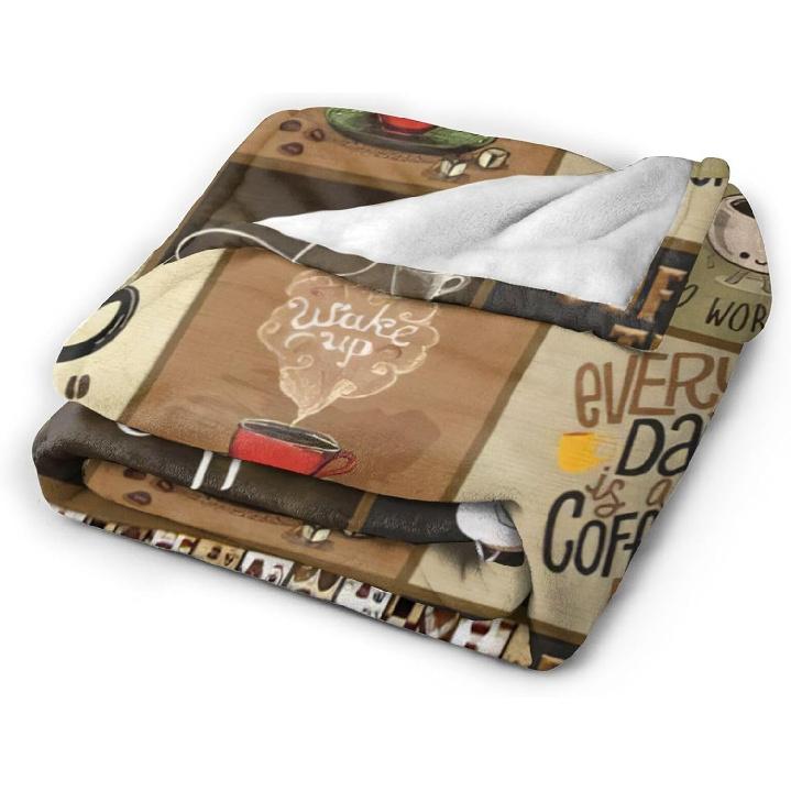 Coffee Blanket for Woman Coffee Throw Blanket Stuff Decor Merch Cozy Flannel Soft Warm Plush Lightweight Bedding Gifts for Girl Woman Sofa Bedding