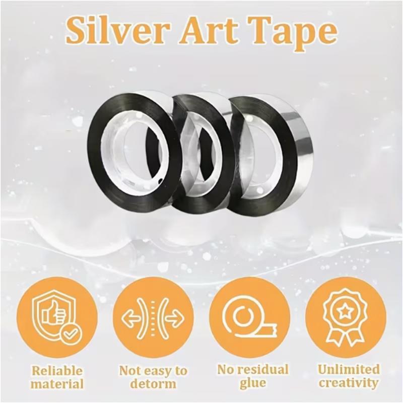 Metallic Silver Mirror Tape - Self-Adhesive Decorative Tape for DIY Crafts Wall Decor TV Frames & Gift Wrapping Decorative Tape