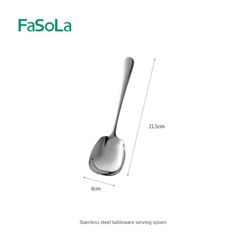 

Japanese Fasola Stainless Steel Spoon 304 Food-Grade Soup Spoon Watermelon Dessert Serving Spoon Children s Dining Spoon Stainless Steel Tableware Serving Spoon
