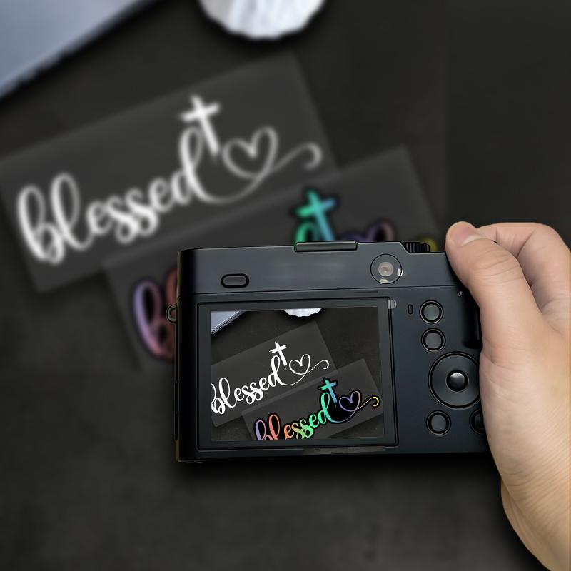 1pc Cross Blessed Motorcycle Stickers Waterproof for Motorcycle Fuel Tank Fairing Tailbox Car Body Scooter Universal Vinyl Decal