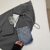 Lightweight Mobile Phone Bag Women's Denim Crossbody Bag Travel Coin Purse