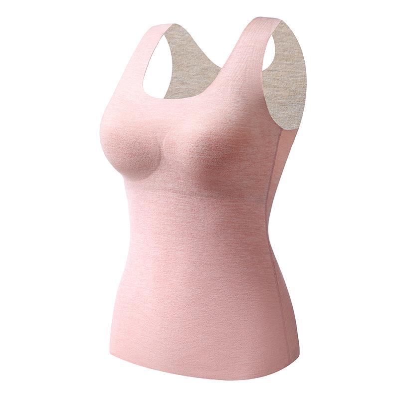 "Německé sametové bezešvé termoprádlo vesta s pevnou prsní vložkou - Slim Fit kašmírové hedvábí vnitřní/vnější nošení"